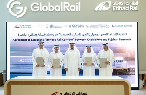 اتفاقية لإنشاء "الممر الجمركي الآمن للسكك الحديدية" بين ميناء خليفة و مرافئ الفجيرة